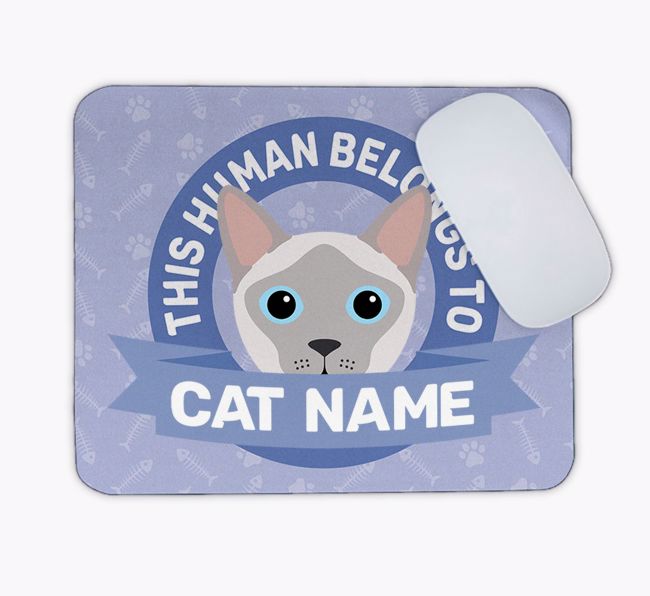 This Human Belongs To...: Personalised {breedCommonName} Mouse Mat